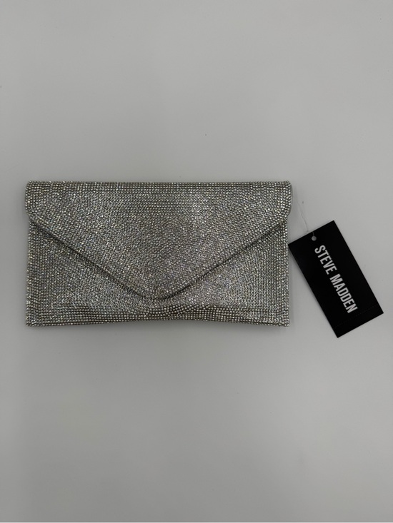 Steve Madden Handbags - Steve Madden Silver Rhinestone Envelope Clutch Bag NWT